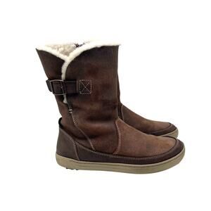 Birkenstock Woodbury Suede Leather Boots - Shearling - Dark Brown - Size 38